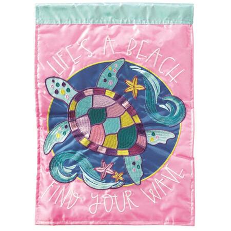 RECINTO 29 x 42 in. Turtle Lifes A Beach Polyester Flag - Large RE3460613